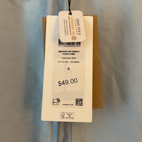 BNWT - sky blue sweat pants - size S drawstring waist, elastic cuff ankle - Picture 2 of 6